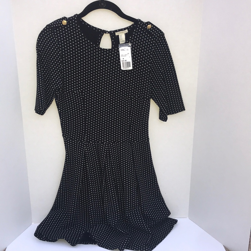 Black Forever 21 polka dot dress